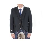 Argyll/Day Jacket and Separate Vest, Black Barathea